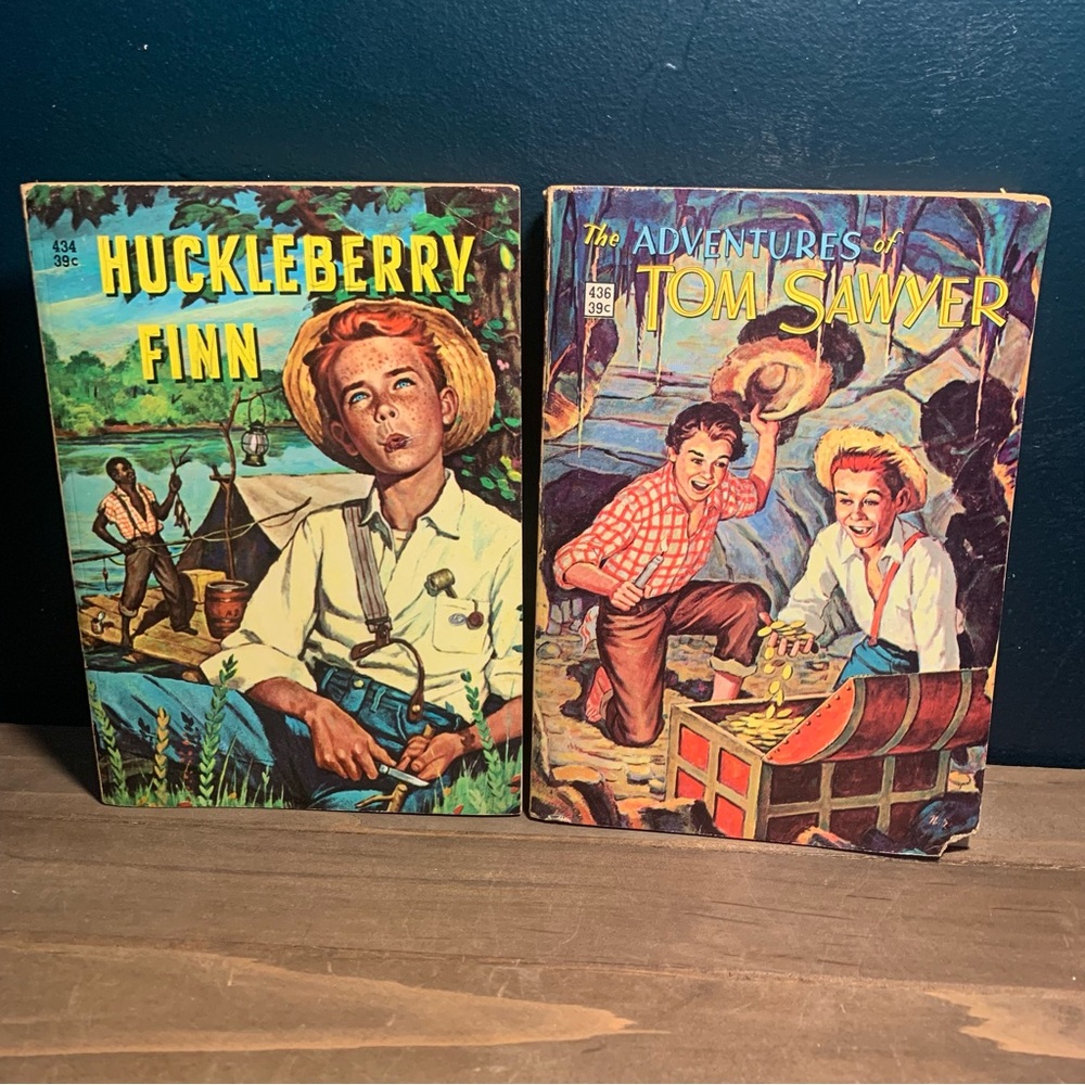 Vintage Mark Twain Samuel Clemens Soft Cover Books Tom Sawyer Huckleberry Finn